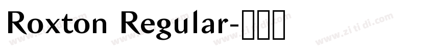 Roxton Regular字体转换 Roxton Regular字体转换